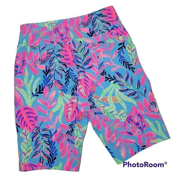 Lilly Pulitzer Reid Shorts Womens Size 0 XS UPF 50+ Luxletic Porto Blue Golf NWT - Picture 5 of 16